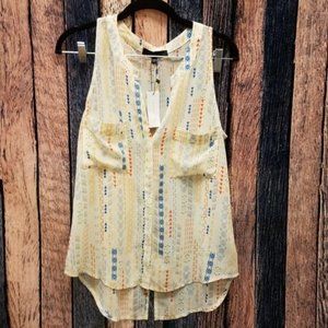 Sanctuary Button Front Sleeveless Top